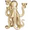 9" Gold Polystone Textured Octopus Candelabra with Tentacle Candle Slots